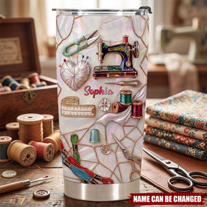 Sewing Is My Therapy Stainless Steel Tumbler, Gift For Sewing Lovers