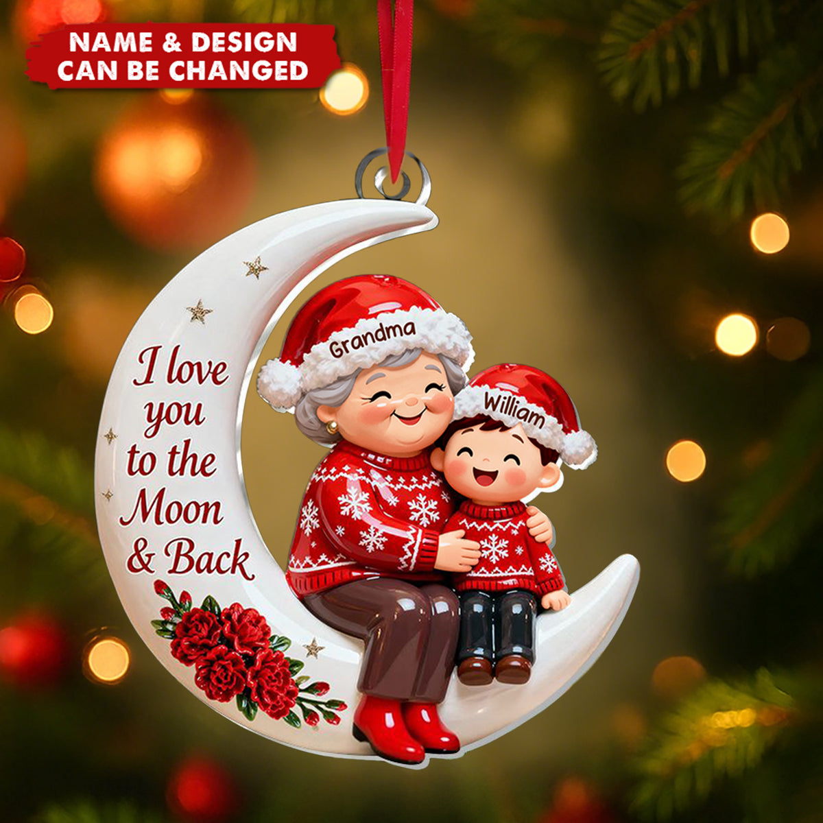 To The Moon, With All My Love - Personalized 1-Layer Acrylic Ornament