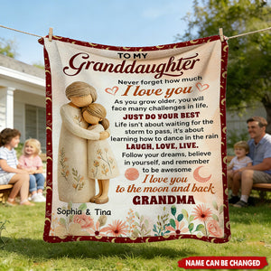 My Dear Granddaughter - Personalized Fleece Blanket