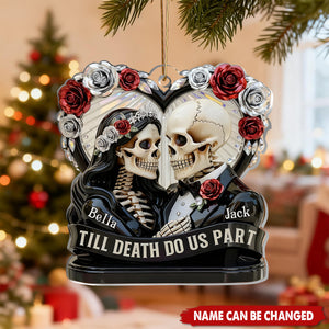 Personalized Calavera Wedding Ornament, Till Death Do Us Part Custom Name Decor