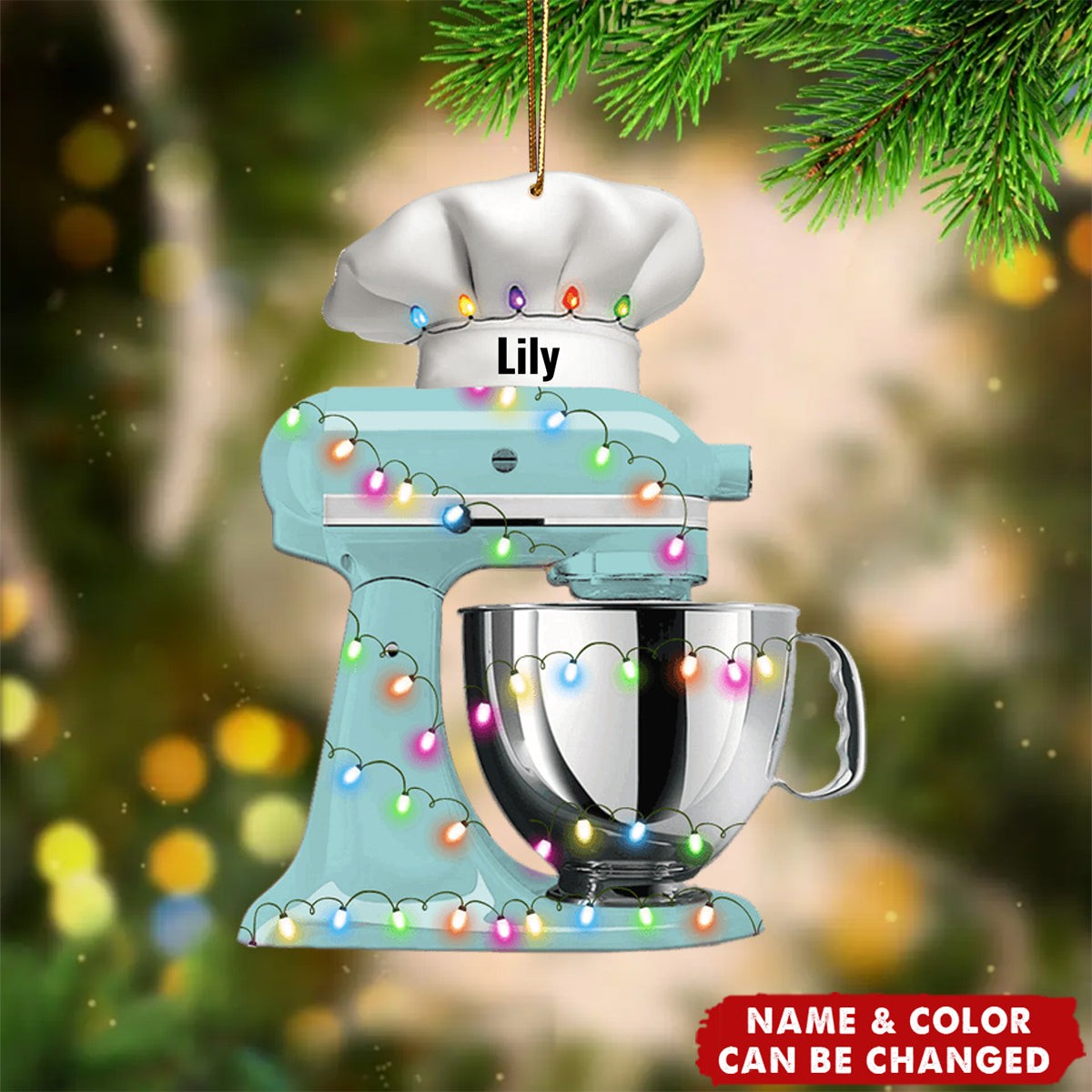 Personalized Baking Mixer Lights Christmas Ornament