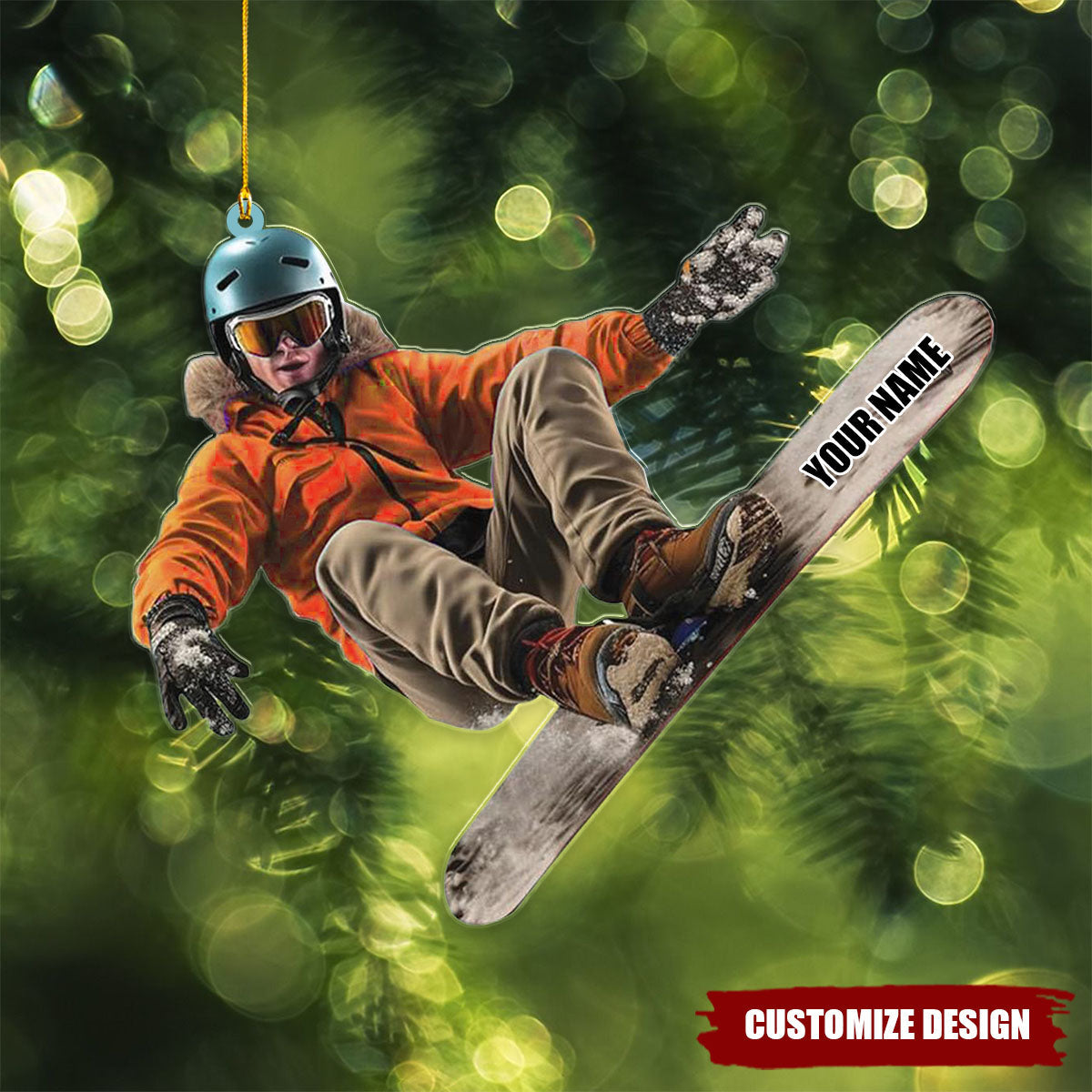 Personalized Skiing Acrylic Ornament, Snowboard Ornaments, Skier Gift for Xmas 2025