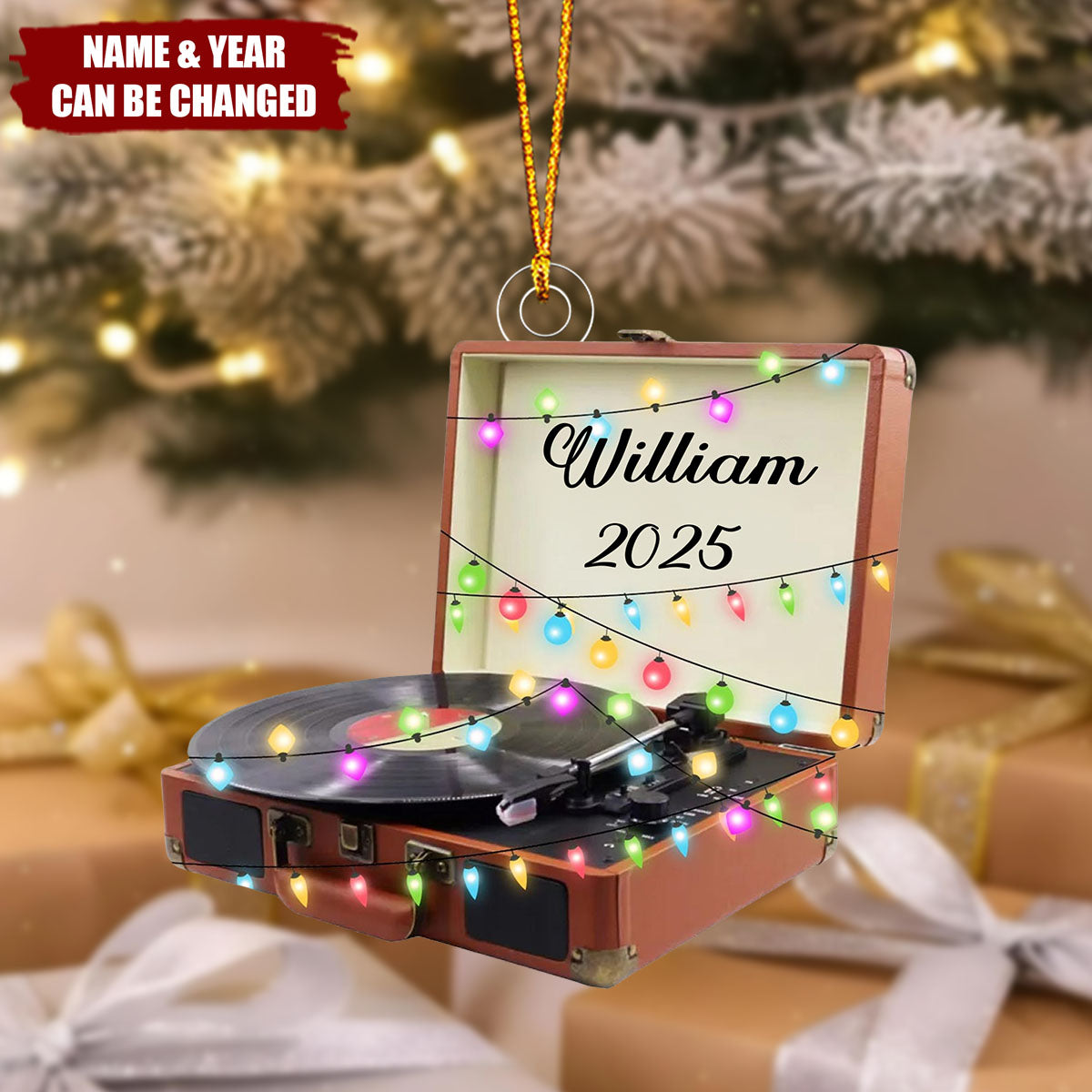 Vinyl Record Ornament, Christmas Decor, Retro Gift, Music Lover Gift