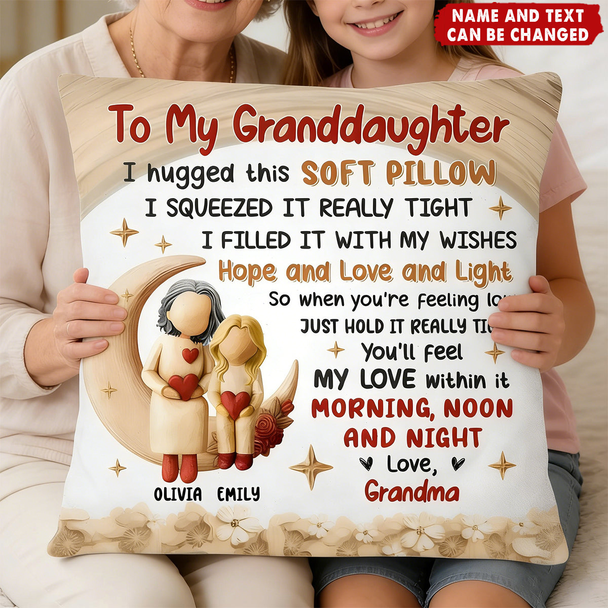 To My Granddaughter - Personalized Pillow