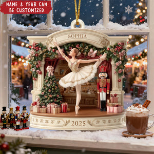 Nutcracker Ballet Stage - Personalized Christmas Acrylic Ornament