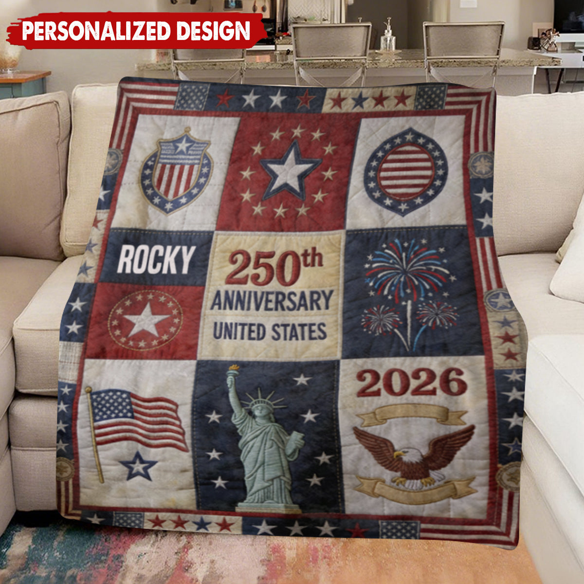 Personalized Patriot Blanket - 250th Anniversary