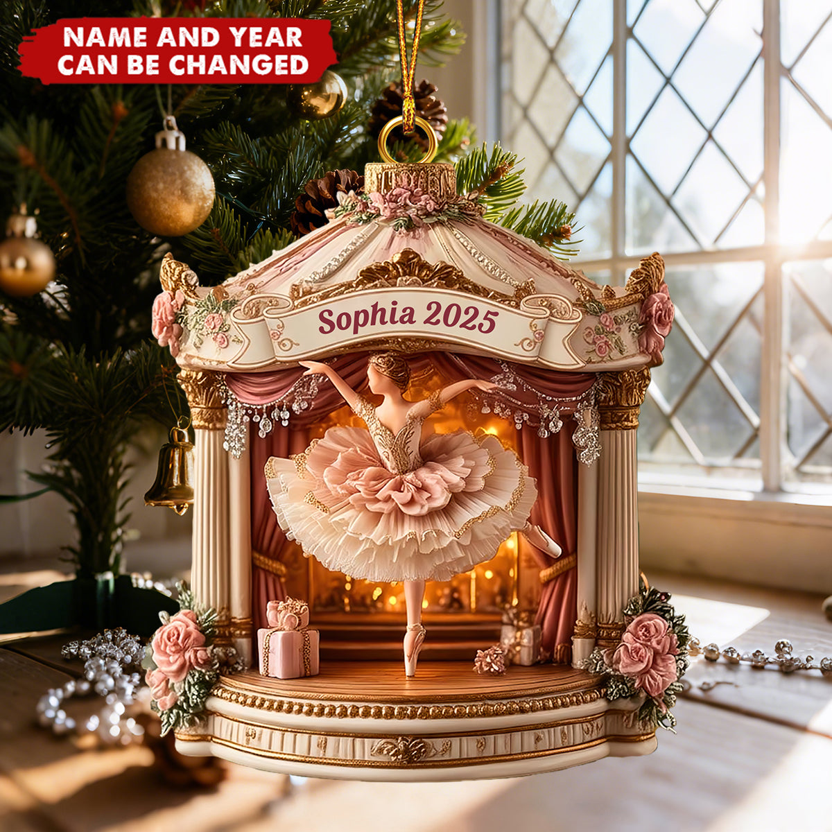 The Castle Ballerina - Personalized Christmas Acrylic Ornament