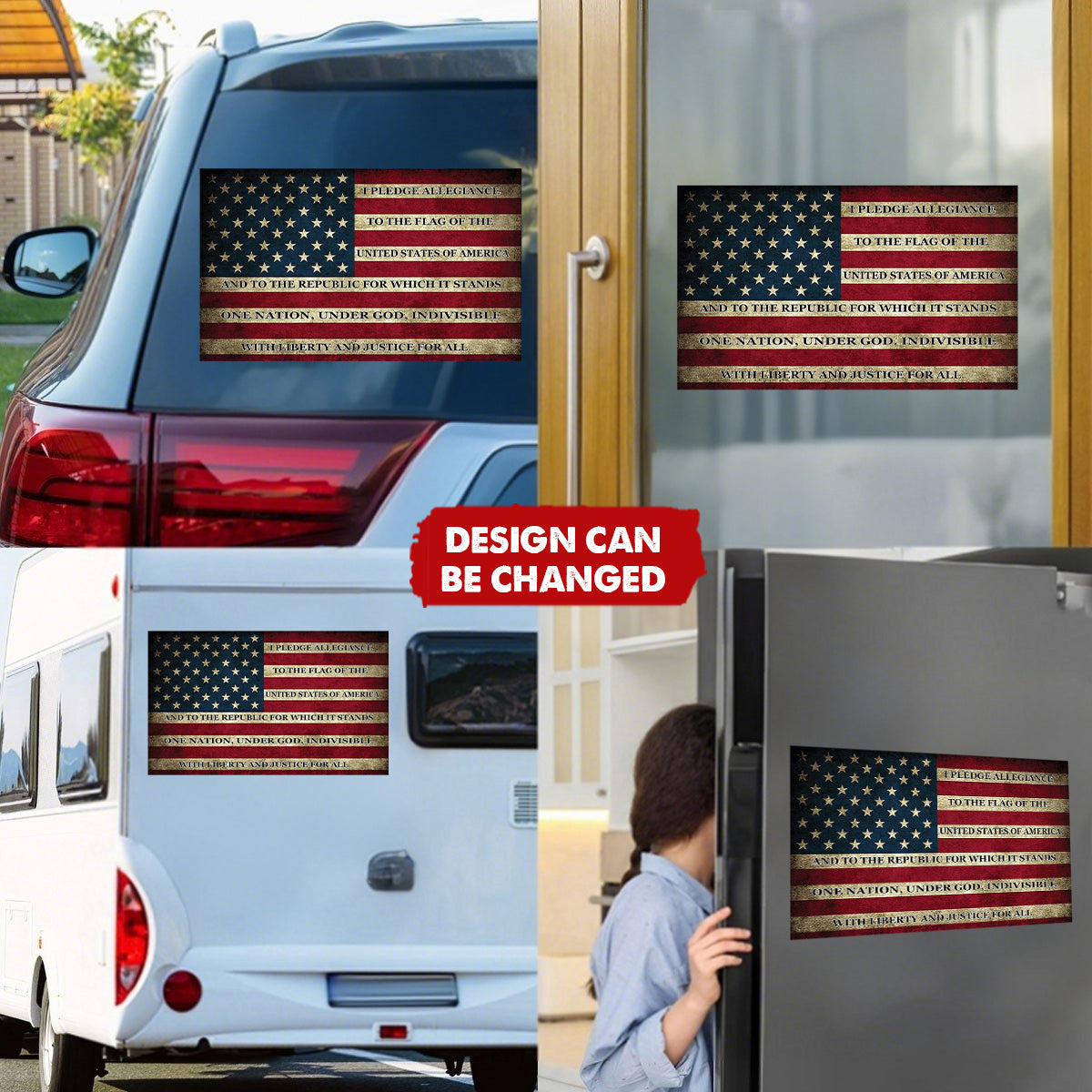 Patriotic American USA Flag – 250th Anniversary Tribute Window Car Decal