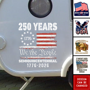 We The People 1776-2026 Patriotic 250th Birthday US Flag Car Window Decal Sticker