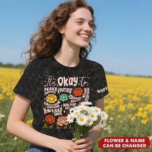 It's Okay To - Personalized Acid Wash T‑Shirt