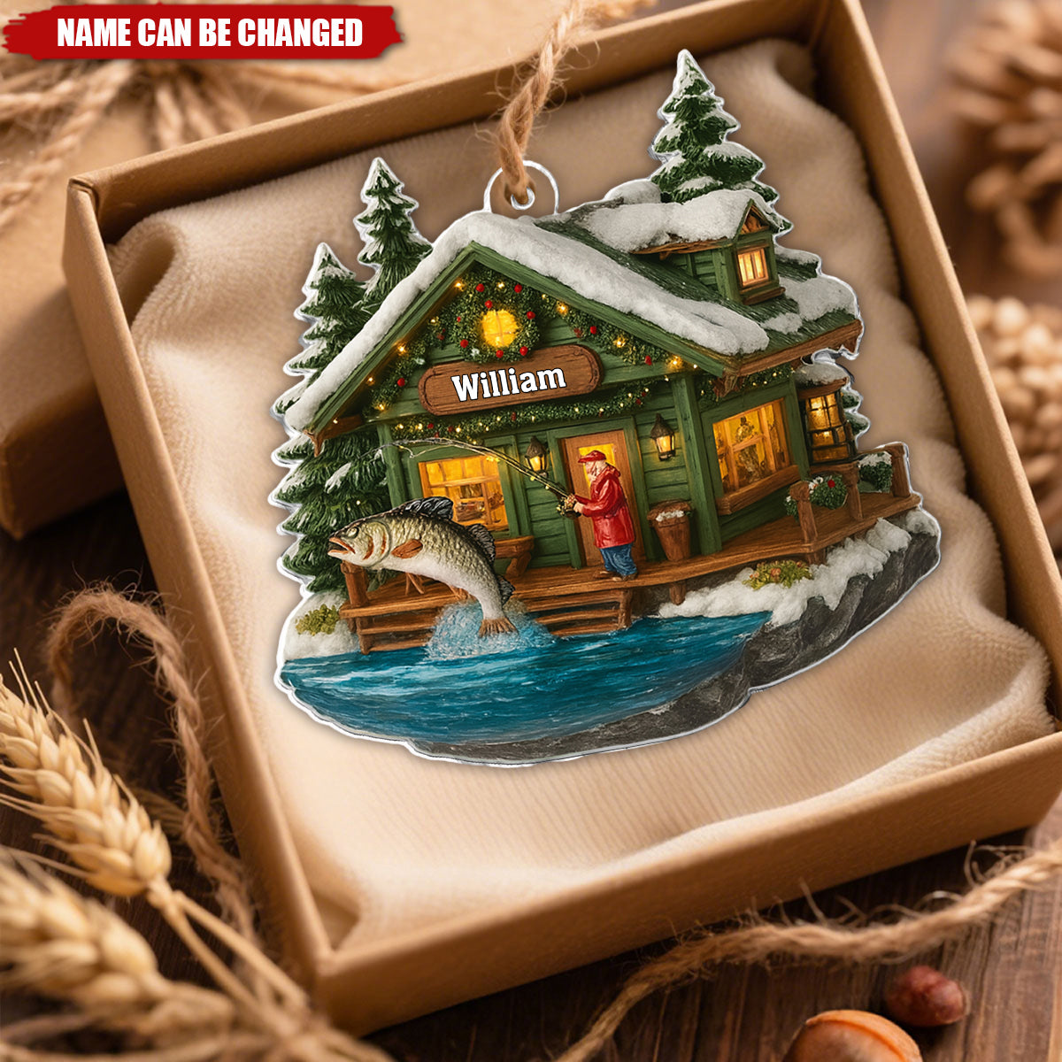 Merry Fishmas - Personalized Christmas Acrylic Ornament