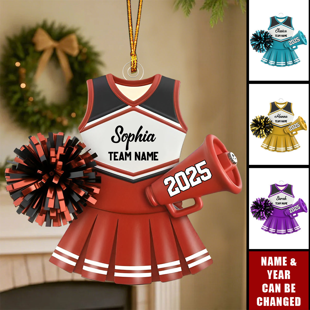 Cheerleader Team - Personalized Christmas Acrylic Ornament