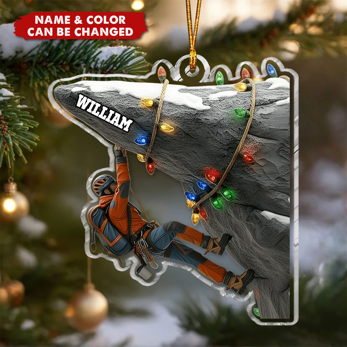 Holiday Climbing - Personalized Christmas Acrylic Ornament