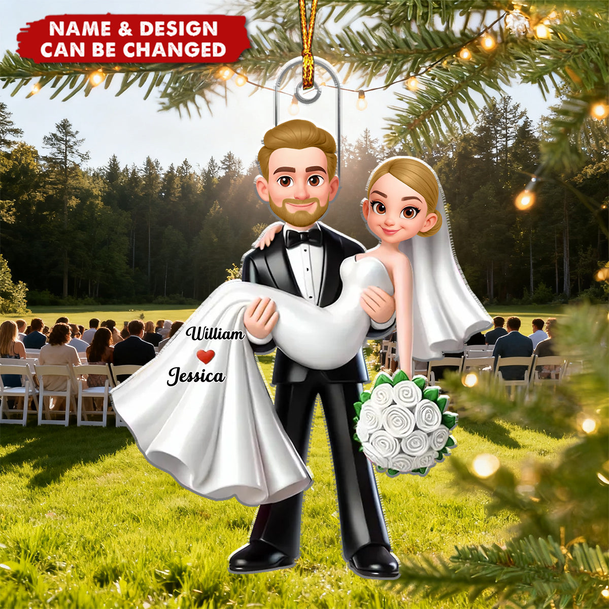 First Christmas Married - Personalized Christmas Acrylic Ornament