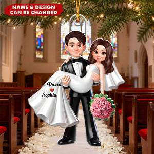 First Christmas Married - Personalized Christmas Acrylic Ornament