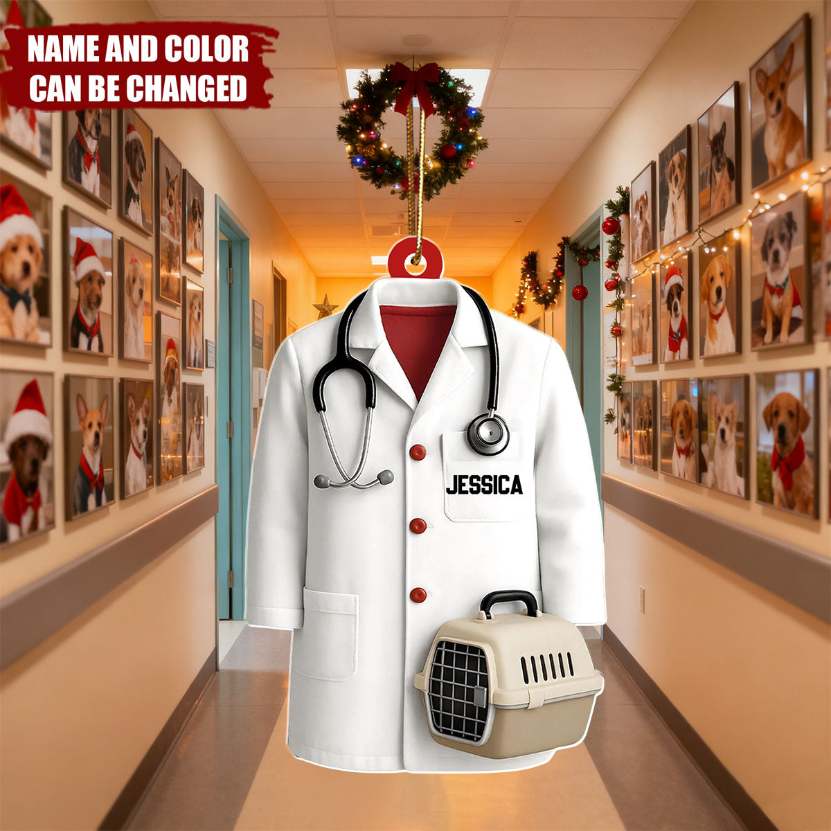 Vet Coat - Personalized Christmas Acrylic Ornament