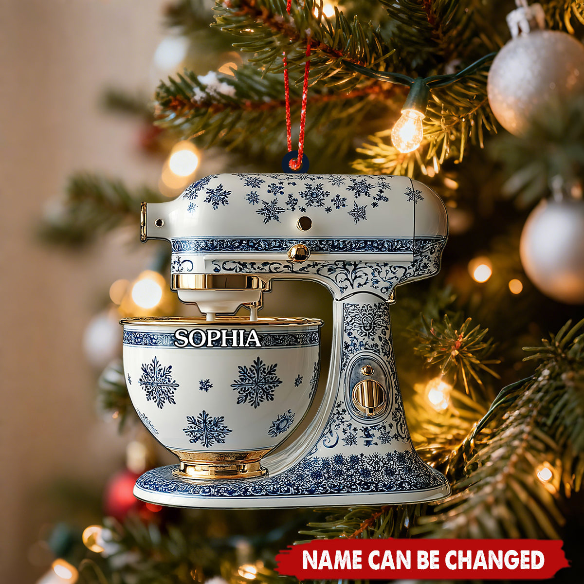 Blue Snowflake Mixer - Personalized Christmas Acrylic Ornament