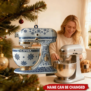 Blue Snowflake Mixer - Personalized Christmas Acrylic Ornament