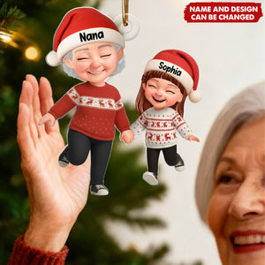 Happy Grandma Grandkids - Personalized Christmas Acrylic Ornament