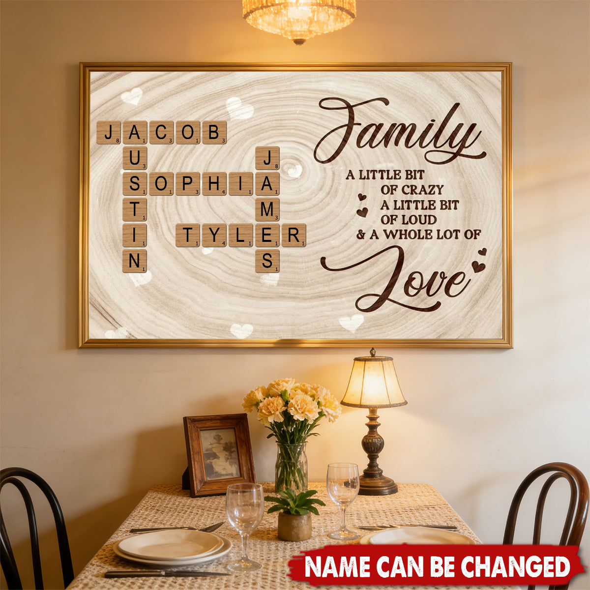 Family Crossword Wall Art A Whole Lot Of Love - Personalized Poster