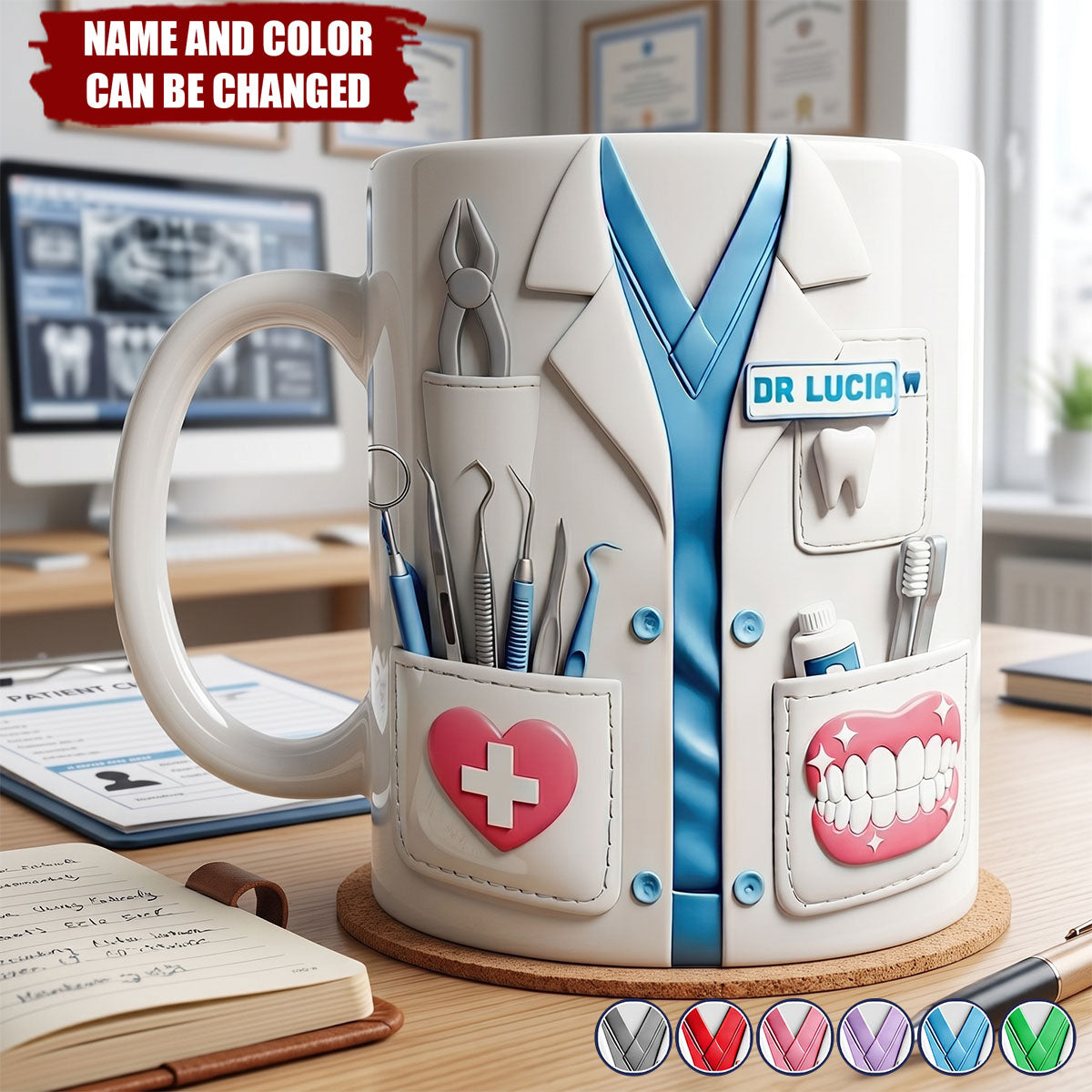 Celebrating Passion And Care In The Medical Field - Personalized Custom Coffee Mug, Gift For Dentists