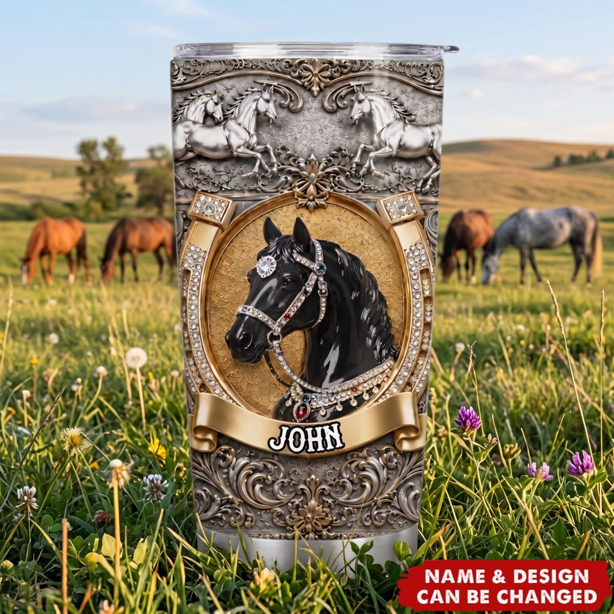 Luxury Horse - Personalized Tumbler, Gift For Horse Lovers