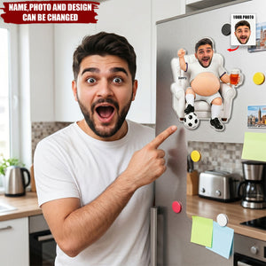 Just A Big Belly Man Who Loves Soccer - Personalized Squishy Fridge Magnet