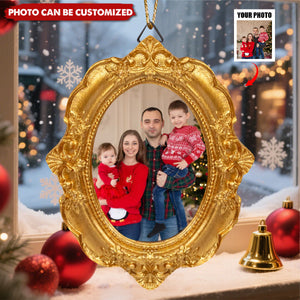 Custom Photo For Family, Siblings, Friends, Pet Lovers - Personalized Vintage Picture Frame Ornament