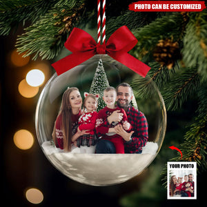 Christmas Ornaments With Family Picture - Personalized Family Photo Acrylic Ball Ornament