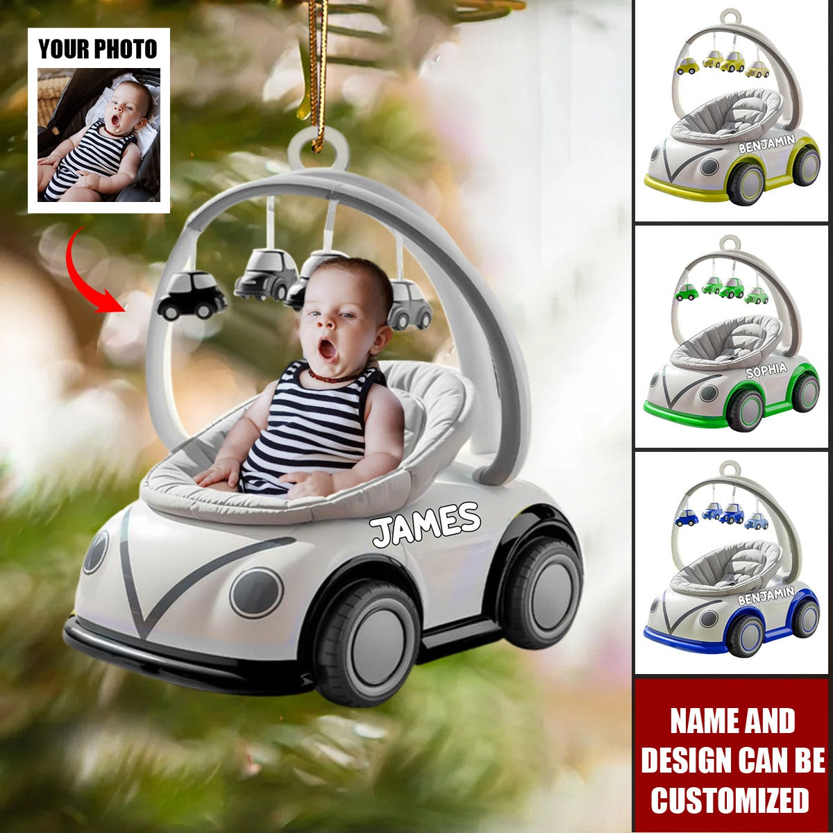 Custom Baby's First Christmas Ornament - Personalized Acrylic Ornament