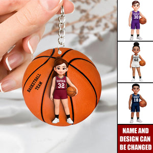 Basketball Girl Boy - Personalized Acrylic Keychain, Gift For Teen Boy Teen Girl