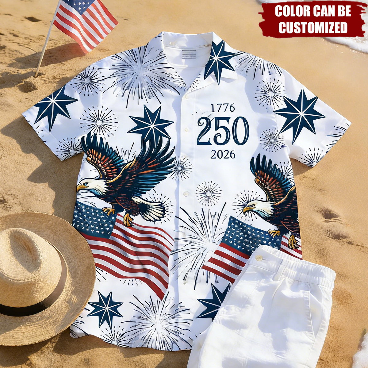 Personalized USA 250 Anniversary Eagle 1776-2026 Hawaii Shirt