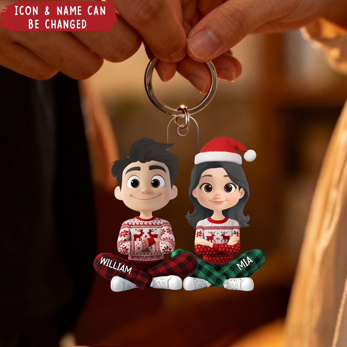 Love In Snow - Personalized Christmas Acrylic Keychain