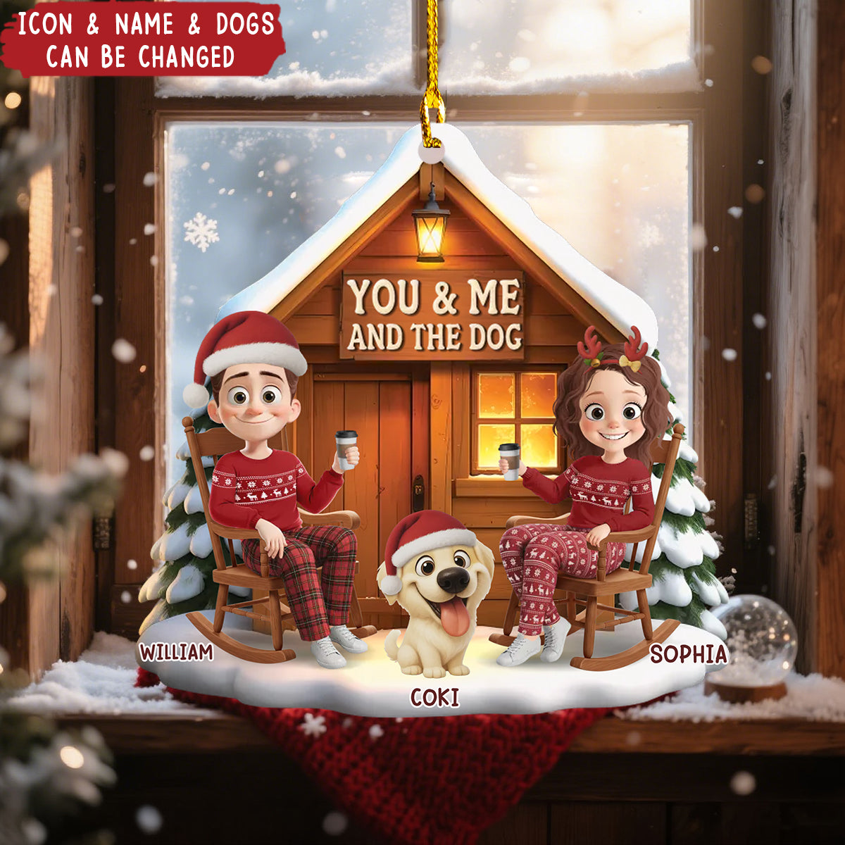 Acrylic Ornament - Personalized Anniversary Christmas Wedding Gifts -Together With Our Pup