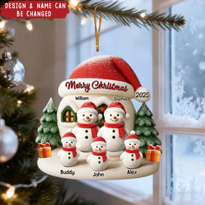 Snowman Acrylic Ornament - Personalized Christmas Birthday Gifts - Love Grows In Our Circle