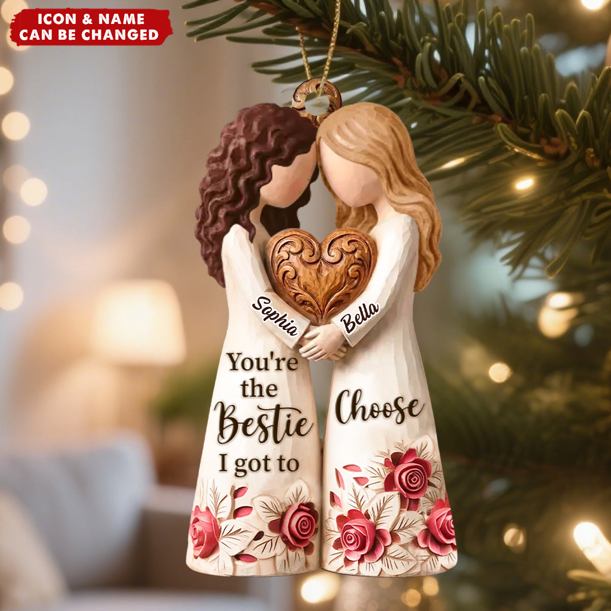 Custom Wood Ornament - Personalized Best Friend Christmas Birthday Gifts - Bright Days Ahead