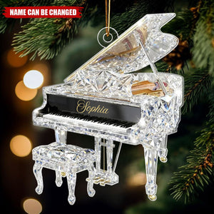 Piano Music Crystal Effect - Personalized Acrylic Ornament - Unique Christmas Gift For Pianist