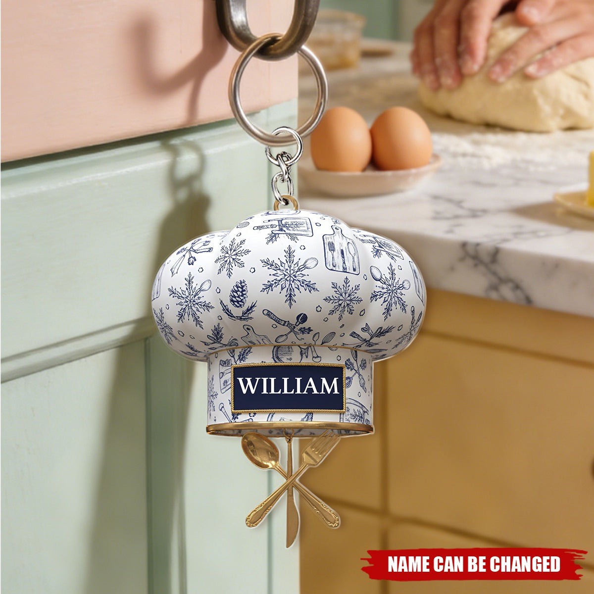 Personalized Chef Hat Acrylic Keychain, Gift For Chef, Cooking Keepsake, Kitchen Lover Gift