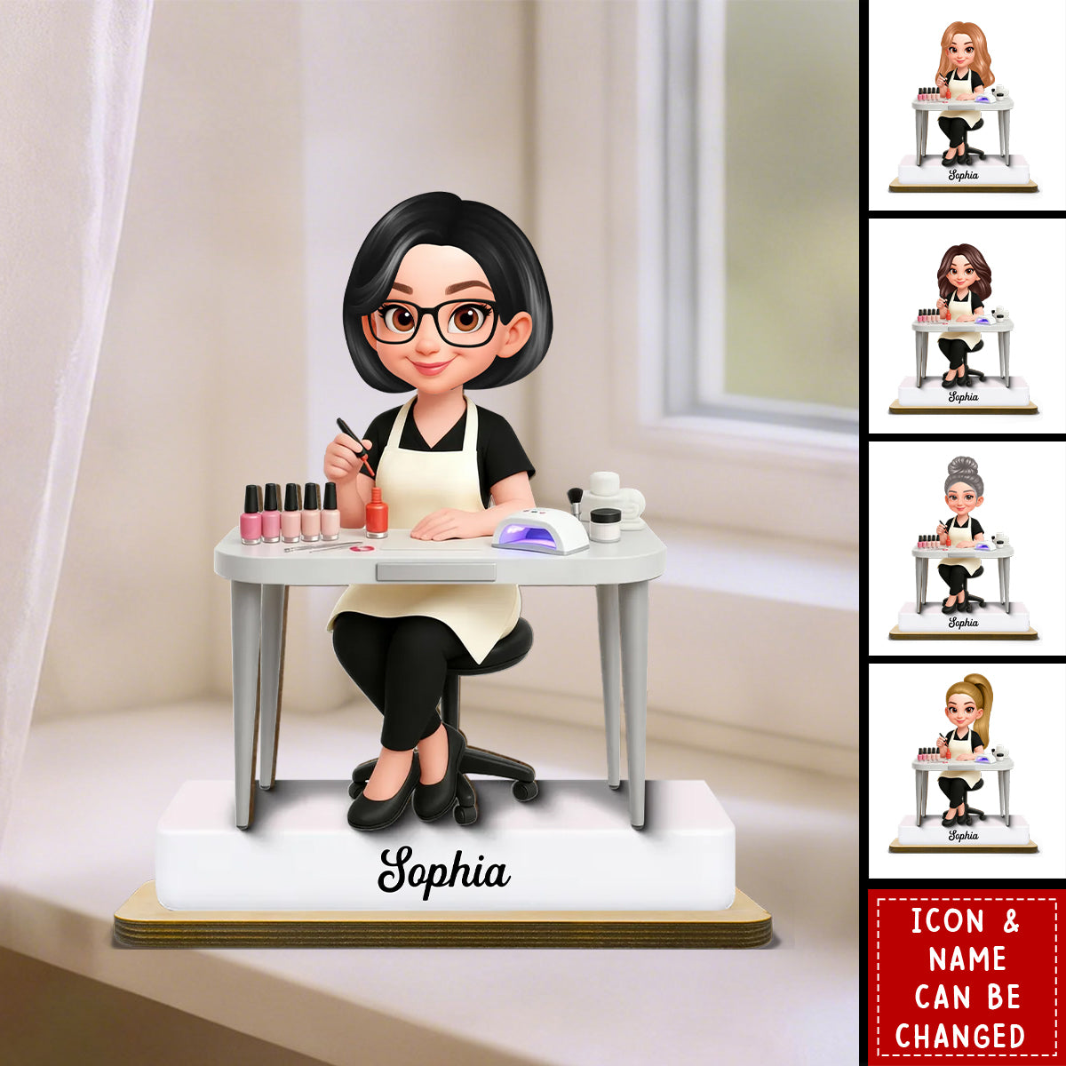 Nail Technician - Personalized 2-Layered Wooden Plaque - Gift For Nail Technician, Nails Decor, Beauty Salon, Woman, Girl