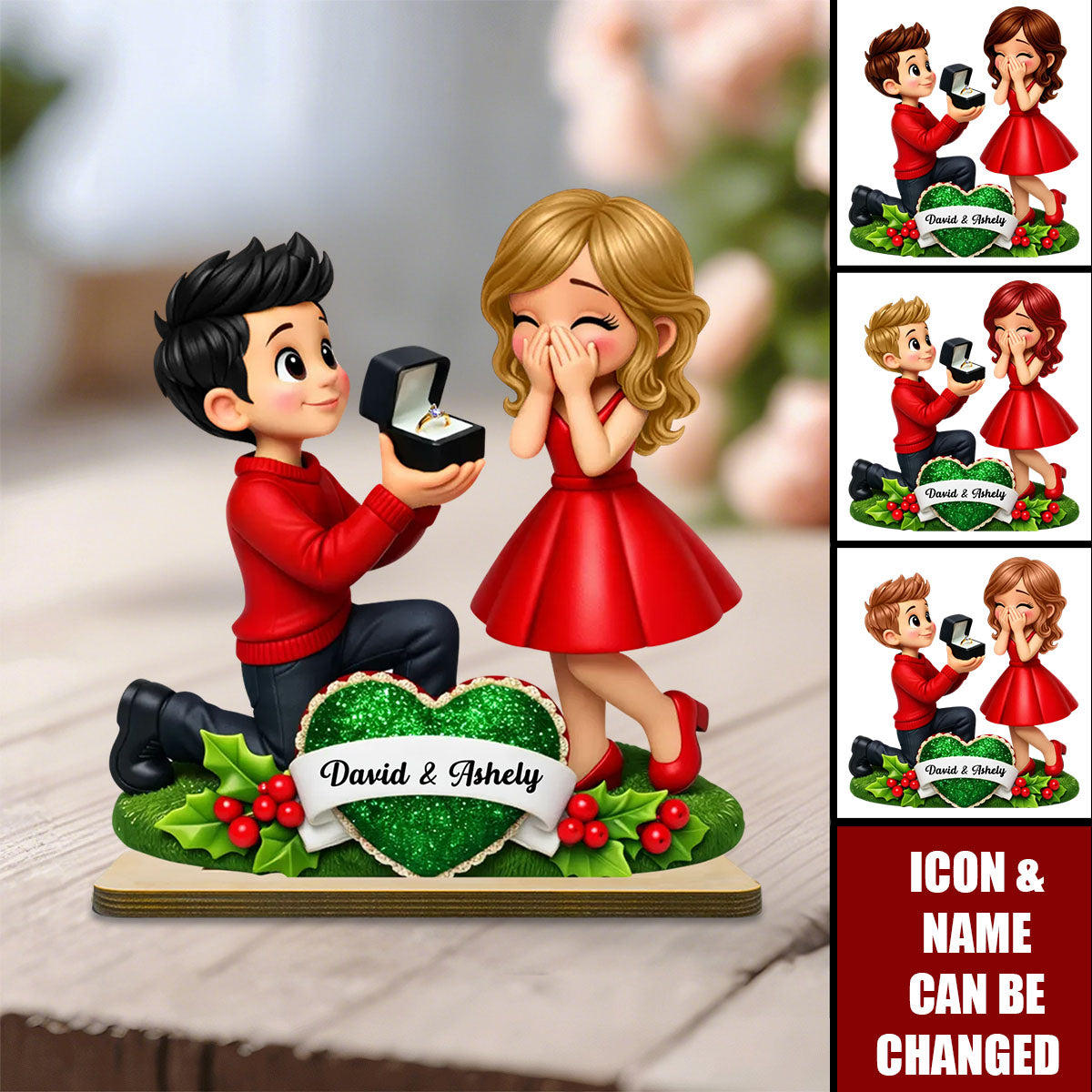 Marriage Proposal Valentine - Personalized 2-Layered Wooden Plaque - Anniversary, Valentine's Day Gift