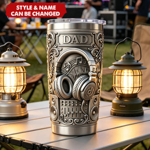 Personalized Father's Day Music DJ-Themed Insulated Tumbler