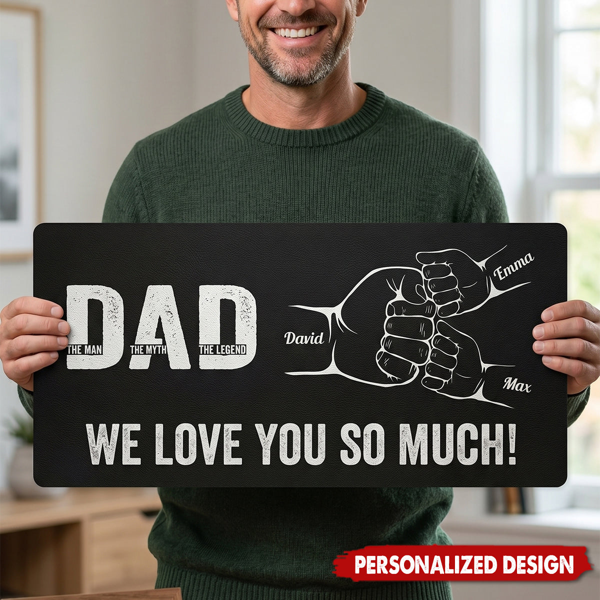 Father's Day Gifts, Dad The Man The Myth The Legend Father's Day Gift For Dad, Husband - Personalized Desk Mat