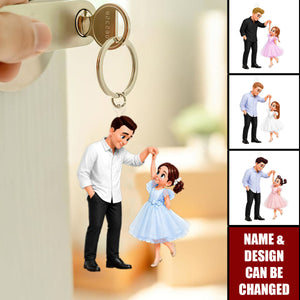 I'll Always Be Your Little Girl Dad And Daughter Dancing - Personalized Keychain