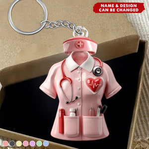Celebrate Your Favorite Nurse's Dedication, Personalized keychain, Gift For Nurses