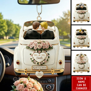 Mr. & Mr. Just Married Ornament, Car Hanging Ornament, Gift For Couples
