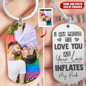 I Am Proud To Love You Couple Metal Keychain, LGBT Gifts