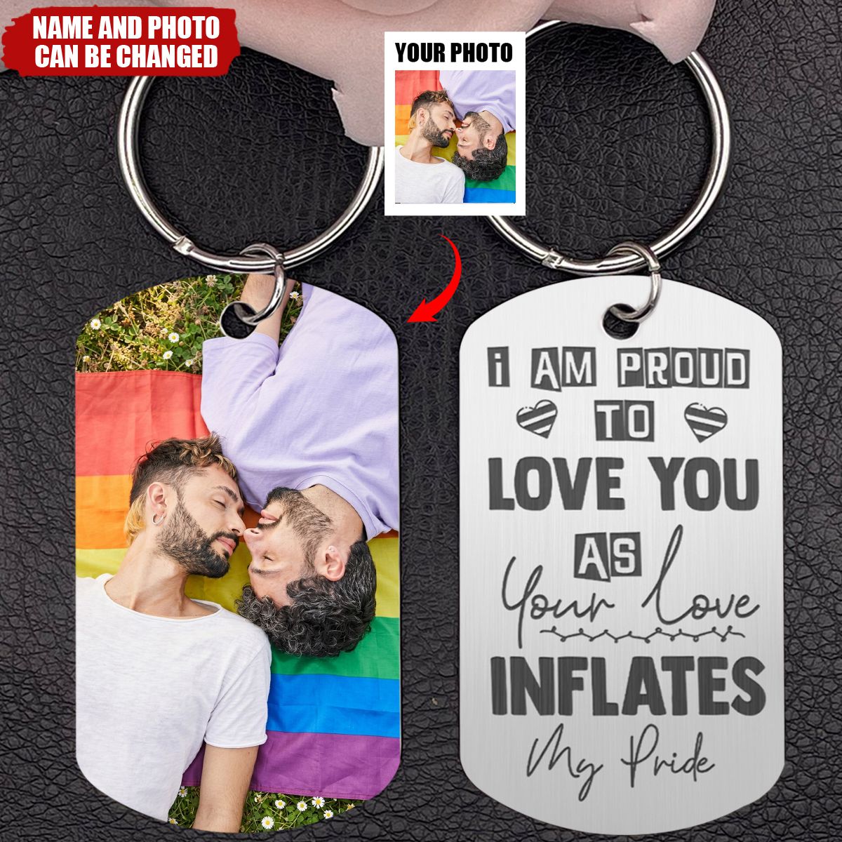 I Am Proud To Love You Couple Metal Keychain, LGBT Gifts