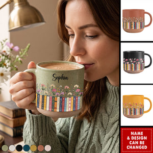 Custom Name & Birthflower For Book Lovers, Book Clubs - Personalized Mug