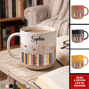 Custom Name & Birthflower For Book Lovers, Book Clubs - Personalized Mug