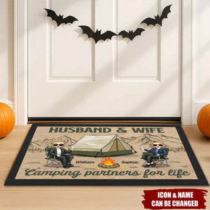 Husband And Wife, Camping Partners For Life - Camping Personalized  Home Decor Decorative Mat - Gift For Camping Lovers